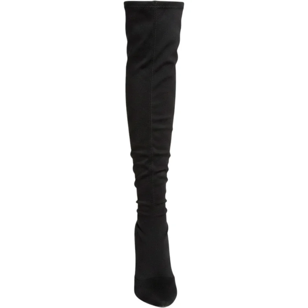 Nine West‎ Sinisterm Black Over The Knee Stretch Boots Stiletto Heel Womens 7M